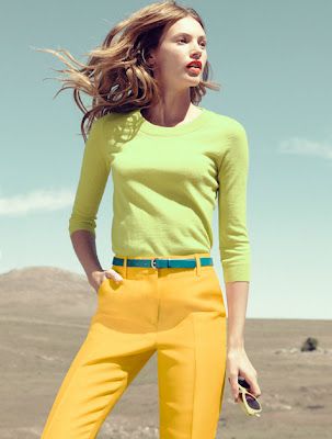 Love the color combo - J Crew 2012 #colorblocking