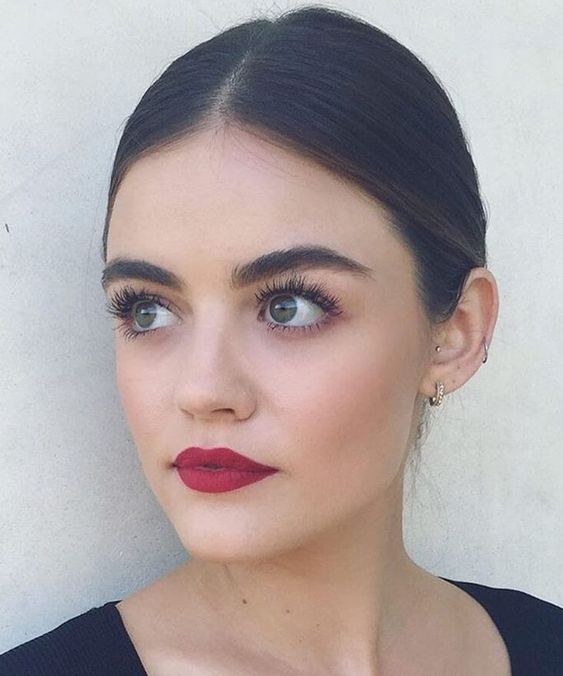 Get the Look: Celebrity Makeup and Hair How-Tos to Try - Lucy Hale's Red Lipstick from InStyle.com
