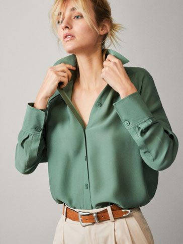 Spring Summer 2019 Women´s SHIRT WITH PIPING at Massimo Dutti for 59.95. Effortless elegance!