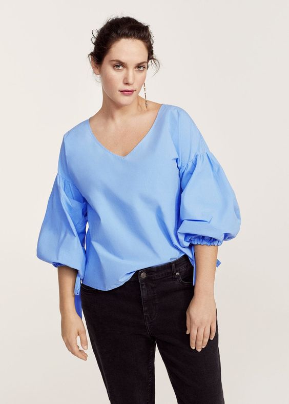 Puffed sleeves blouse - Women | MANGO USA