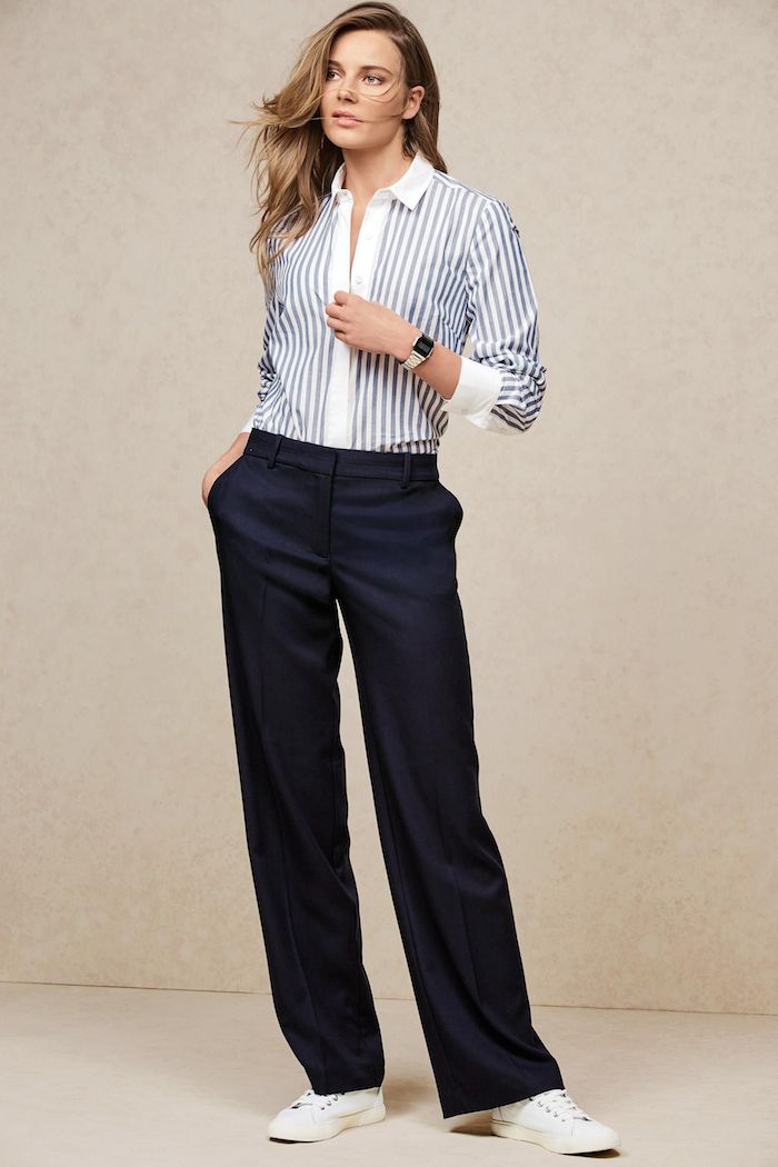 blue-stripe-shirt-and-navy-pants