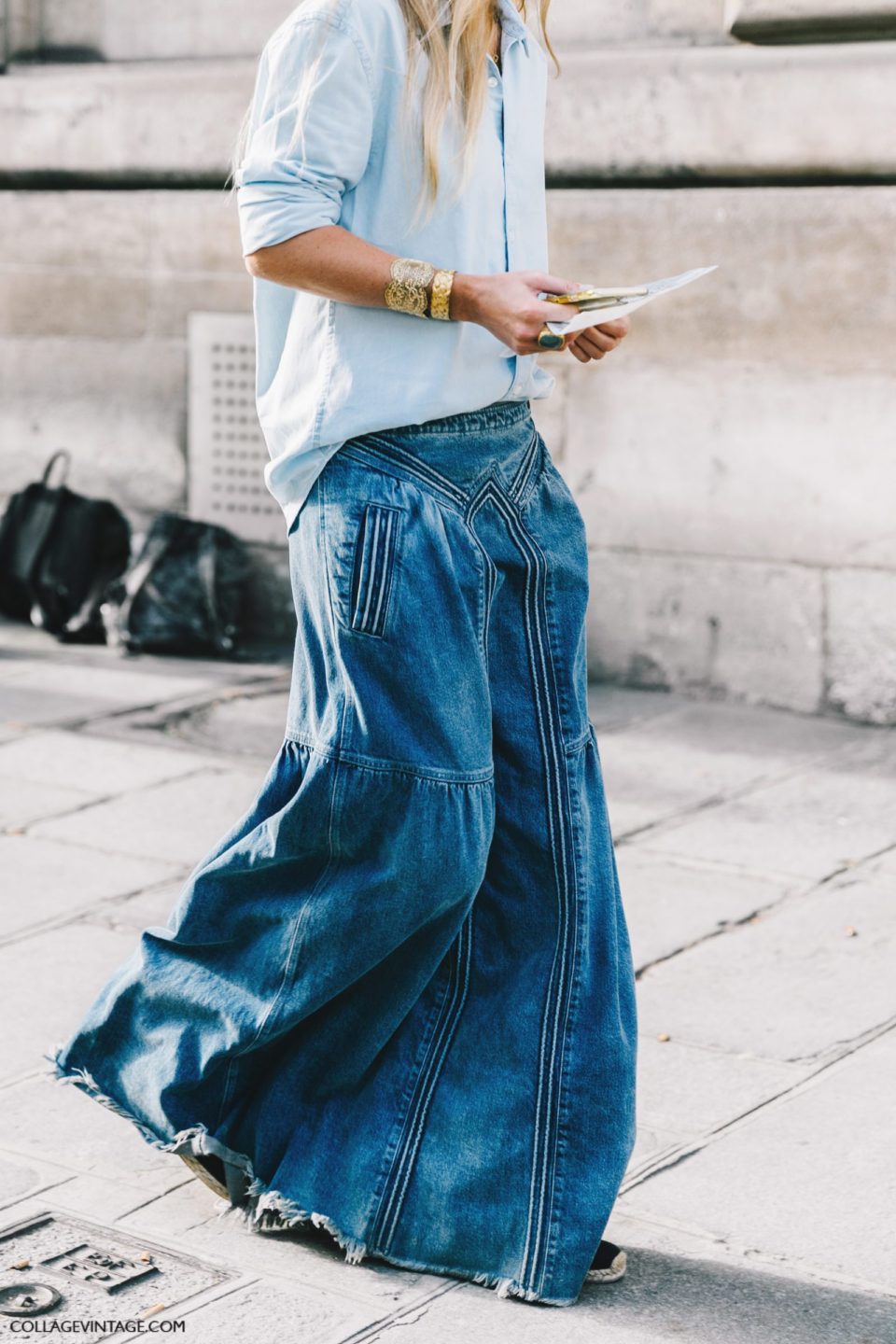 denim maxi skirt, джинсовая юбка в пол